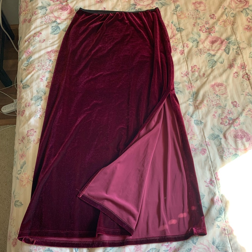 Deep Red Velvet Skirt